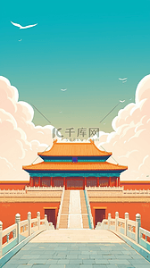 建筑背景封面背景图片_国风语文课本封面故宫建筑背景