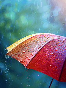 雨夏天摄影照片_雨天纸伞简约