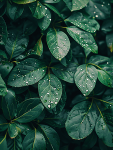 谷雨实景摄影照片_树叶上的水滴