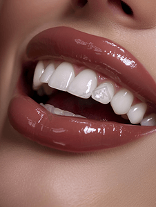 唇牙摄影照片_女性嘴唇口腔牙齿健康