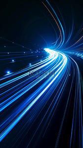 科技流动线条背景图片_蓝色商务科技流动光纤粒子蓝色光效设计