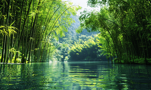 竹竹子竹林摄影照片_中国大竹海静谧