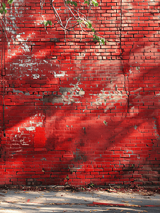 红砖墙面摄影照片_砖墙红砖墙