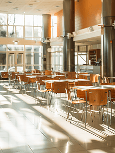 大学校园食堂空景