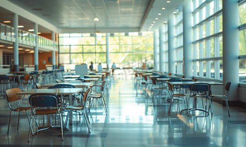 大学校园食堂空景