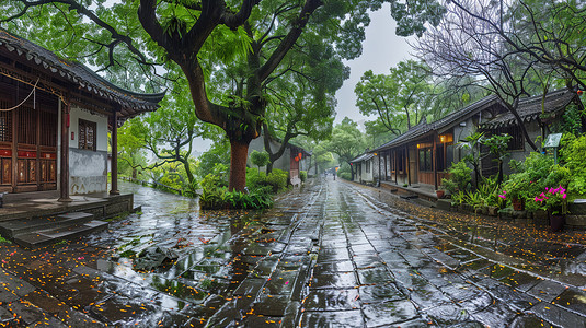 雨季风景景区的摄影高清图片