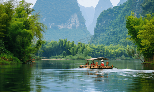 旅行目的地摄影照片_桂林阳朔漓江