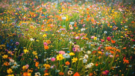 彩色户外花朵花丛的摄影图片