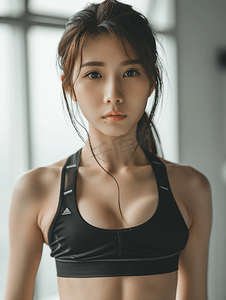 亚洲人青年女人健身