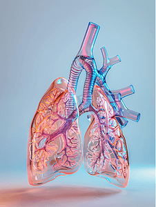 人体器官插画摄影照片_支气管肺段内侧面观医疗照片