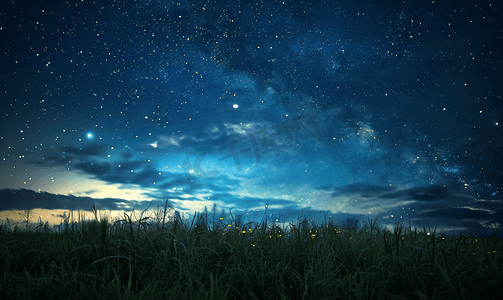 草原银河夜空