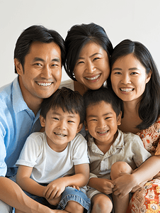 亚洲人幸福家庭合影