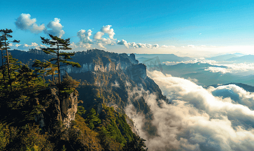 微商高端黑金摄影照片_峨眉山风光险峻