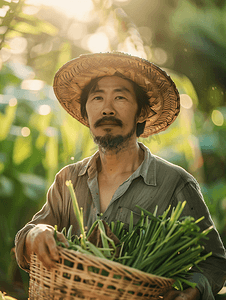 包邮促销摄影照片_亚洲人农民在线直播销售农产品