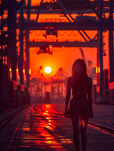 太子湾摄影照片_深圳海港醉美夕阳红