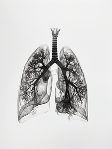 人体器官插画摄影照片_肺侧位观医疗照片