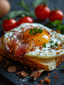 西红柿白糖摄影照片_鸡蛋面包早餐
