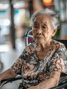 人生保障摄影照片_亚洲人生病的老人在医院