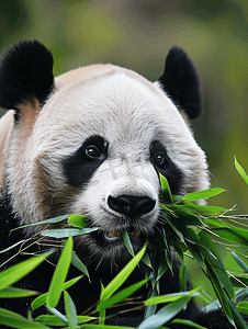 熊猫头像简笔摄影照片_熊猫吃竹子成都