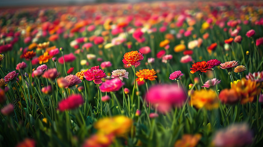 彩色户外花朵花丛的摄影高清图片