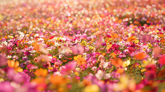彩色户外花朵花丛的摄影摄影配图