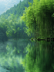 清新一夏中国风摄影照片_中国大竹海静谧