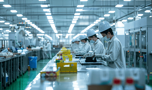 工业机械摄影照片_亚洲人技术人员在工厂里工作
