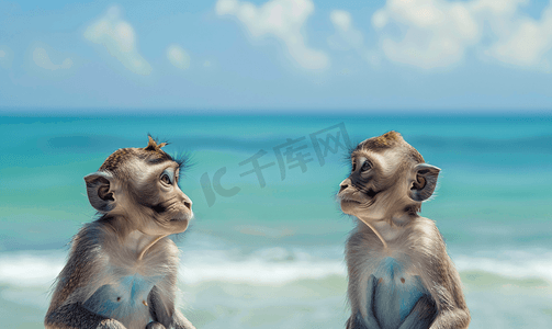 猴子观海自然美