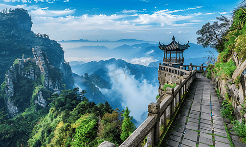 风景摄影照片_峨眉山风光险峻