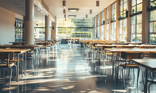 校园摄影照片_大学校园食堂空景