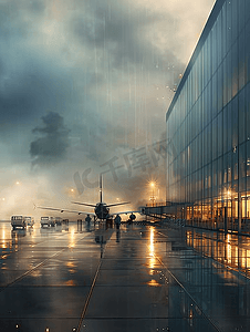 交通运输标识摄影照片_机场航站楼大气设施