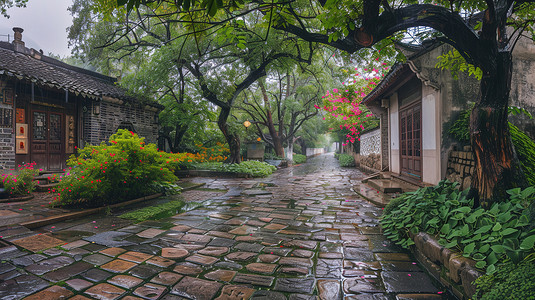 雨季风景景区的摄影摄影配图