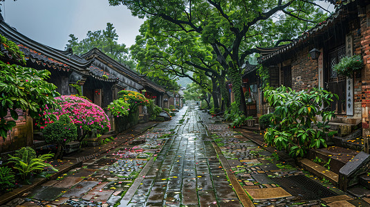 雨季风景景区的摄影摄影配图