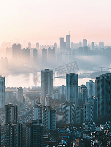 风景马路摄影照片_武汉城市风光全景长江主轴