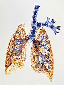 人体器官插画摄影照片_支气管肺段外侧面观医疗照片