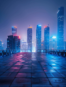 霓虹摄影照片_万达广场城市夜景