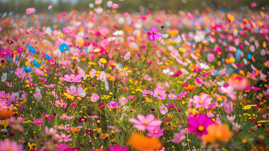 花草花丛摄影照片_彩色户外花朵花丛的摄影高清摄影图