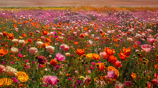 彩色户外花朵花丛的摄影摄影照片