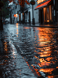 雨后的街道商业