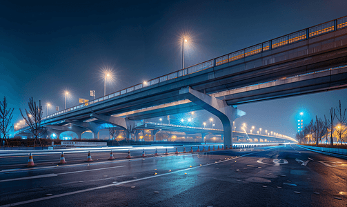 北京城市交通立交桥夜景