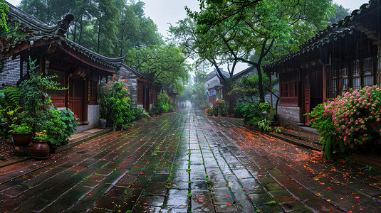 雨季风景景区的摄影高清图片