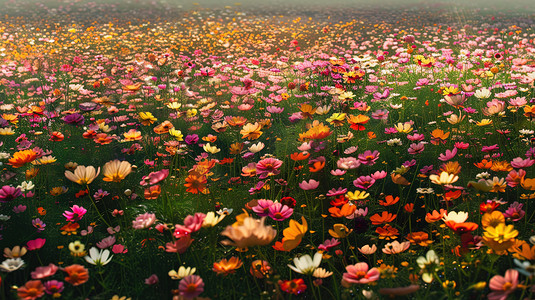彩色户外花朵花丛的摄影摄影照片