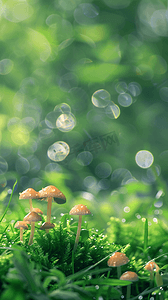 春天生长的蘑菇摄影1