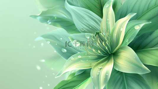 清新自然花朵背景图片_唯美梦幻清新绿色花朵树叶纹理的背景