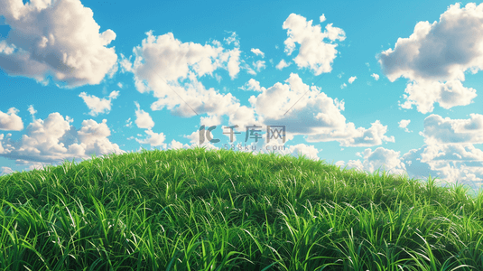 蓝天白云草原背景图片_蓝天白云下户外风景草原草地的背景