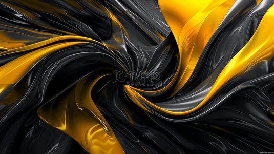 黄黑色渐变流光流面线条纹理艺术商务的背景