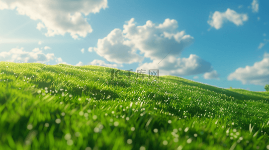 蓝天白云下户外风景草原草地的背景