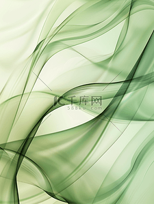 简约绿色线条流线曲线艺术风格的背景