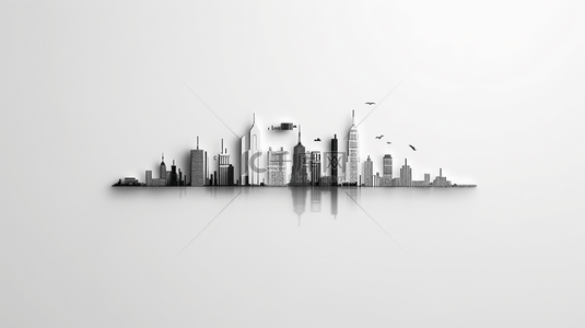 建设升级背景图片_白色简约城市建筑风格的背景