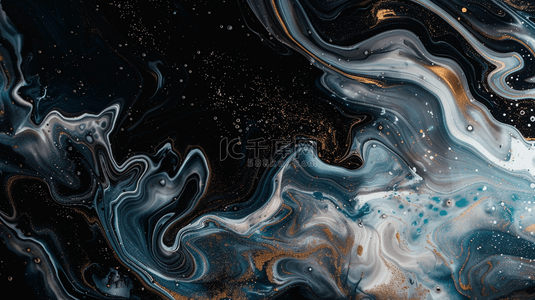 新中式国风山水背景图片_深色新中式鎏金流体抽象山水纹理3背景素材